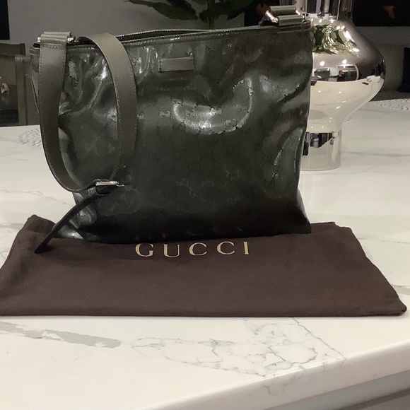 Gucci Messenger Bag. Size: Medium. Color: Military Green - Picture 1 of 12